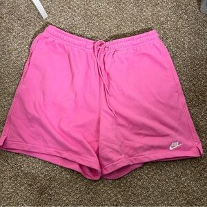 Nike Sportswear Men’s Pink Fleece Shorts Drawstring Size Medium
